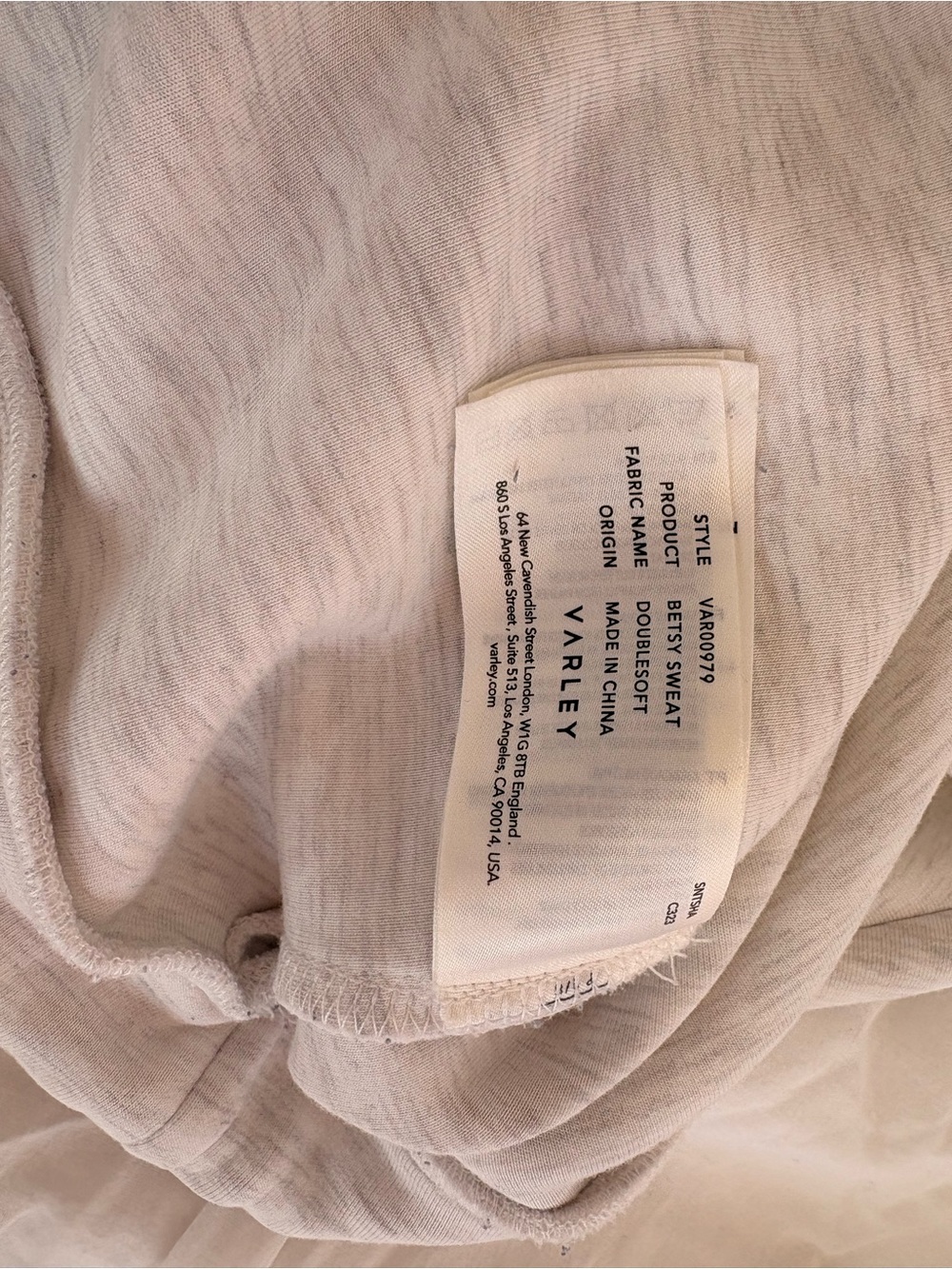 Varley Doublesoft Ivory Cowl-neck Sweatshirt-M - Picture 13 of 16